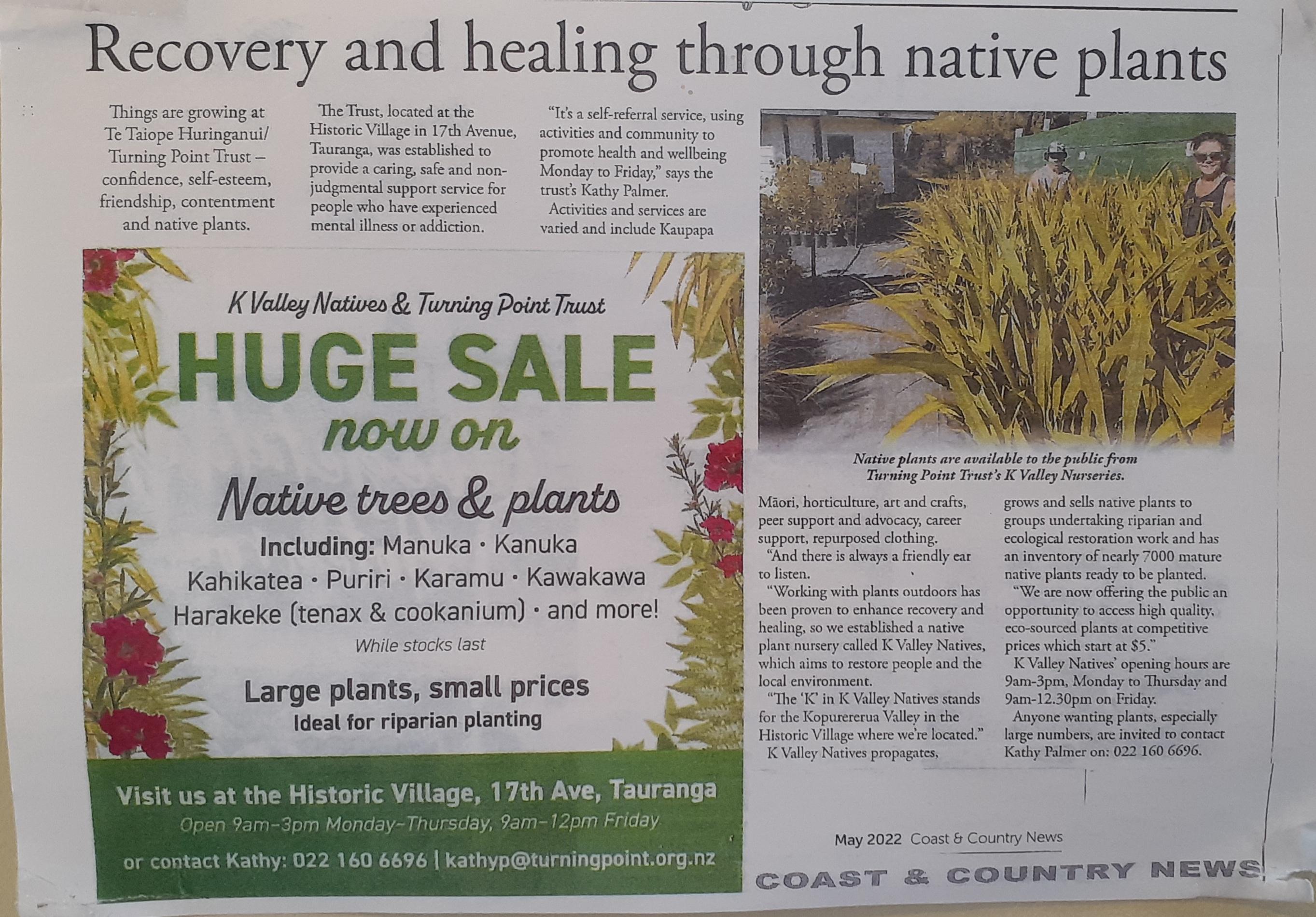 Recovery and healing through native plants